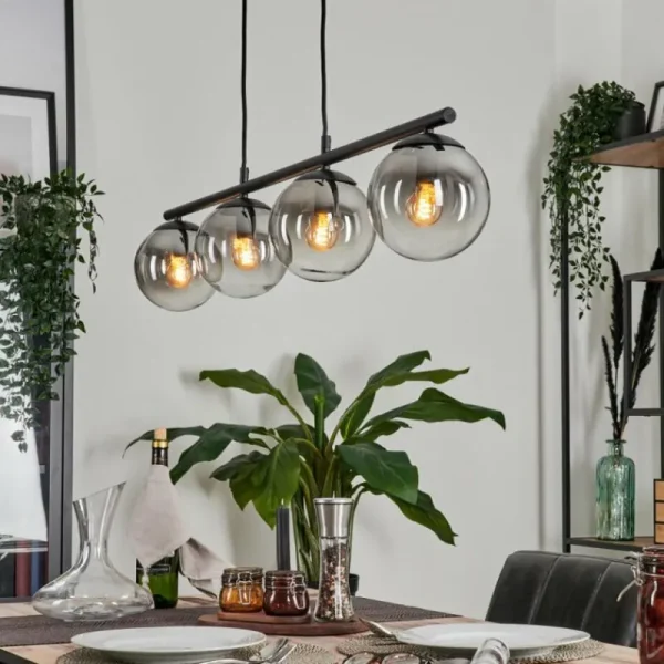 hofstein Suspension Gastor Clair, Fumé, 4 lumières* Lampes Modernes