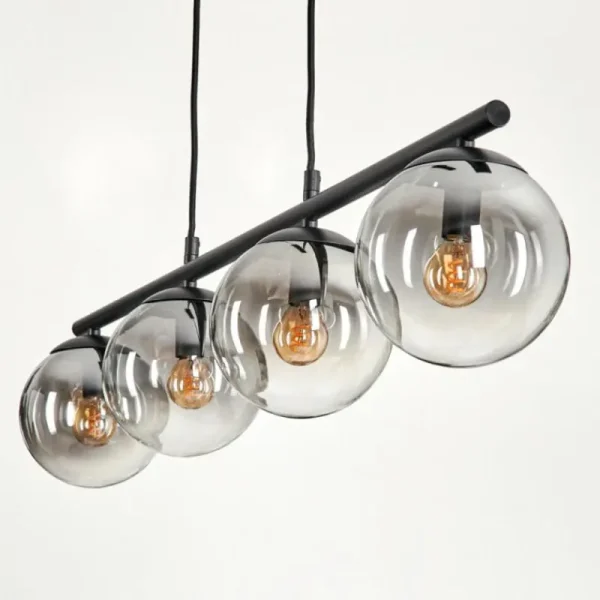 hofstein Suspension Gastor Clair, Fumé, 4 lumières* Lampes Modernes