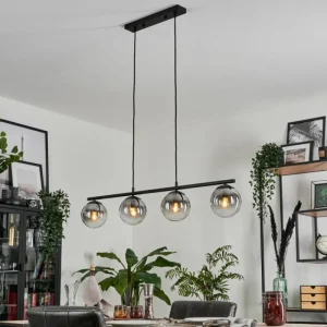 hofstein Suspension Gastor Clair, Fumé, 4 lumières* Lampes Modernes