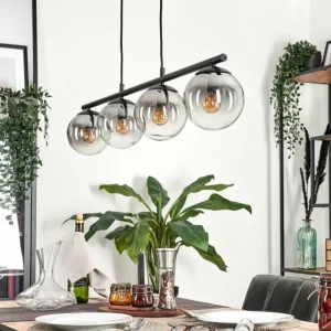 hofstein Suspension Gastor Clair, Fumé, 4 lumières* Lampes Modernes