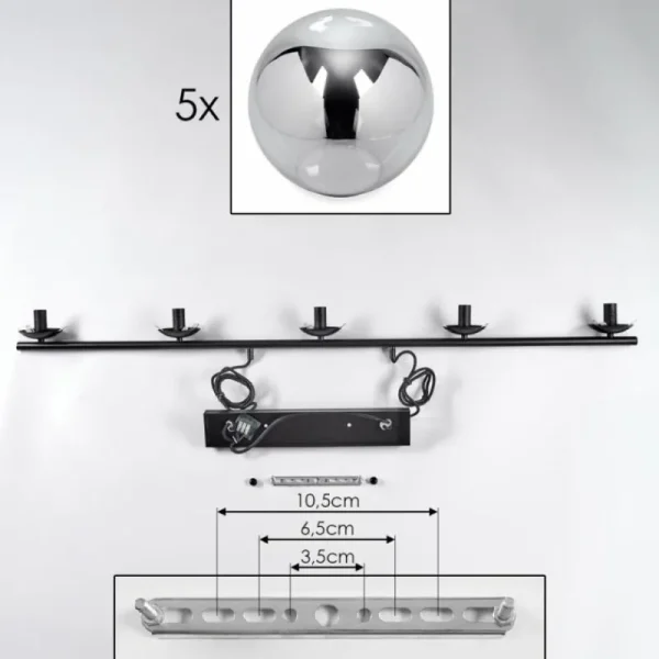 hofstein Suspension Gastor Fumé, 5 lumières* Lampes Modernes