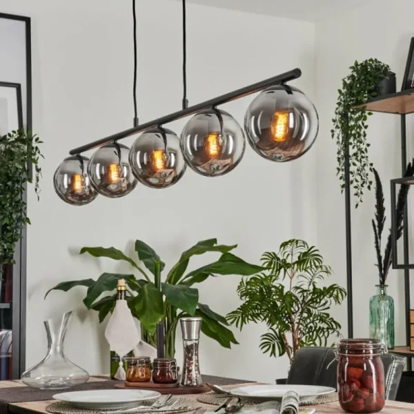 hofstein Suspension Gastor Fumé, 5 lumières* Lampes Modernes
