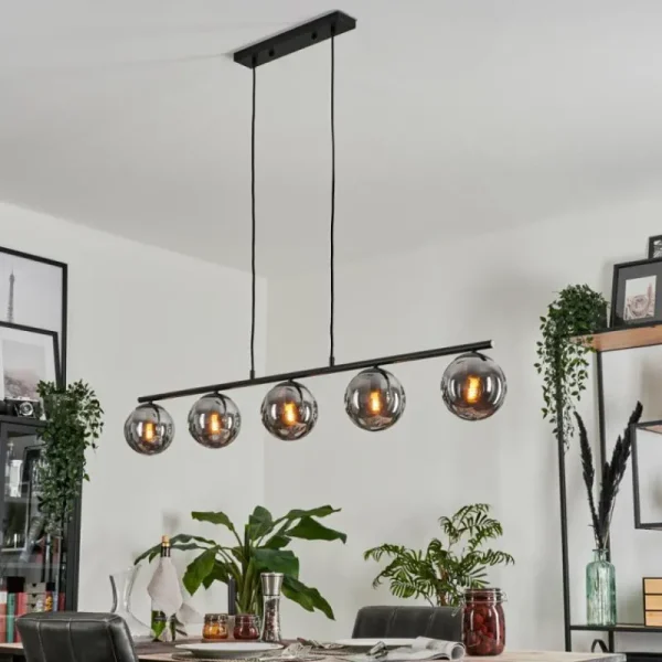 hofstein Suspension Gastor Fumé, 5 lumières* Lampes Modernes