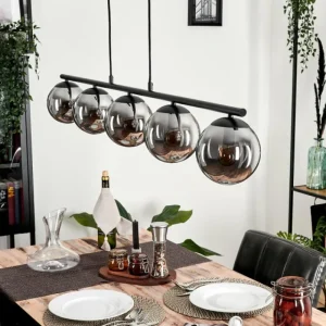 hofstein Suspension Gastor Fumé, 5 lumières* Lampes Modernes