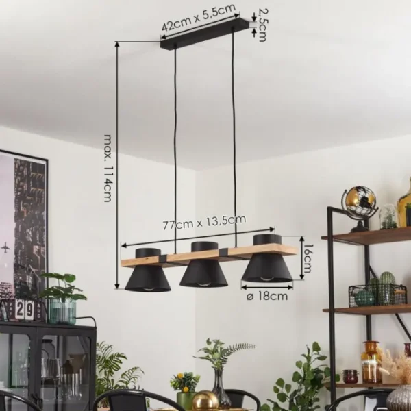 hofstein Suspension Gatangachi Noir, 3 lumières* Lampes Modernes