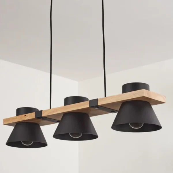hofstein Suspension Gatangachi Noir, 3 lumières* Lampes Modernes