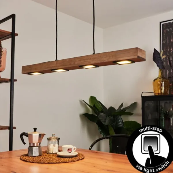 hofstein Suspension Giresta LED Noir, 6 lumières* Lampes En Verre