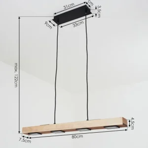 hofstein Suspension Giresta LED Noir, 6 lumières* Lampes En Verre