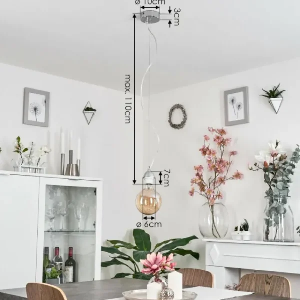 hofstein Suspension Girouxville Chrome, Blanc, 1 lumière* Lampes Modernes