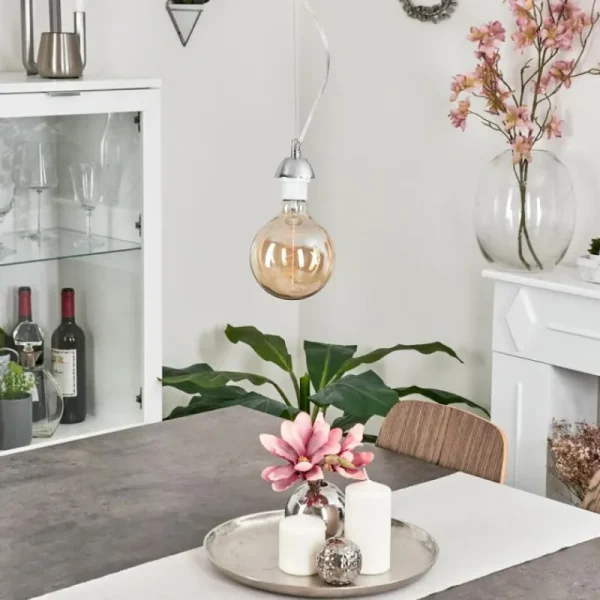 hofstein Suspension Girouxville Chrome, Blanc, 1 lumière* Lampes Modernes