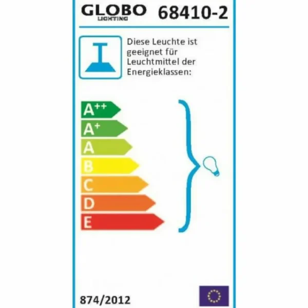 Luminaires Globo Lighting Suspension Globo Aries Noir, Blanc, 2 lumières* Lampes En Verre