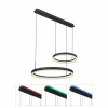 Luminaires Globo Lighting Suspension Globo AUGUSTO LED Or, Noir, 2 lumières, Télécommandes, Changeur de couleurs* Lampes En Verre