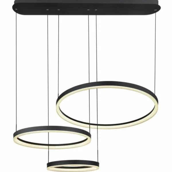 Luminaires Globo Lighting Suspension Globo AUGUSTO LED Or, Noir, 2 lumières, Télécommandes, Changeur de couleurs* Lampes En Verre