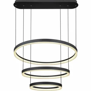 Luminaires Globo Lighting Suspension Globo AUGUSTO LED Or, Noir, 2 lumières, Télécommandes, Changeur de couleurs* Lampes En Verre