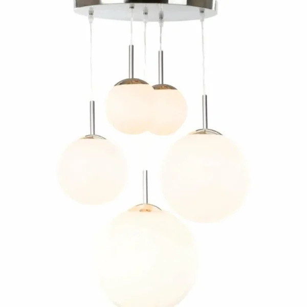 Luminaires Globo Lighting Suspension Globo BALLA Nickel mat, 2 lumières* Lampes En Verre