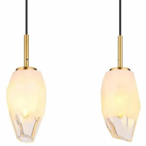 Luminaires Globo Lighting Suspension Globo BARCLEY Laiton, 4 lumières* Lampes En Verre