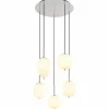 Luminaires Globo Lighting Suspension Globo BLACKY Nickel mat, 5 lumières* Lampes En Verre