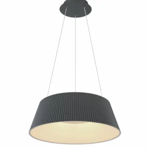 Luminaires Globo Lighting Suspension Globo CROTONE LED Anthracite, 1 lumière, Télécommandes* Lampes En Verre