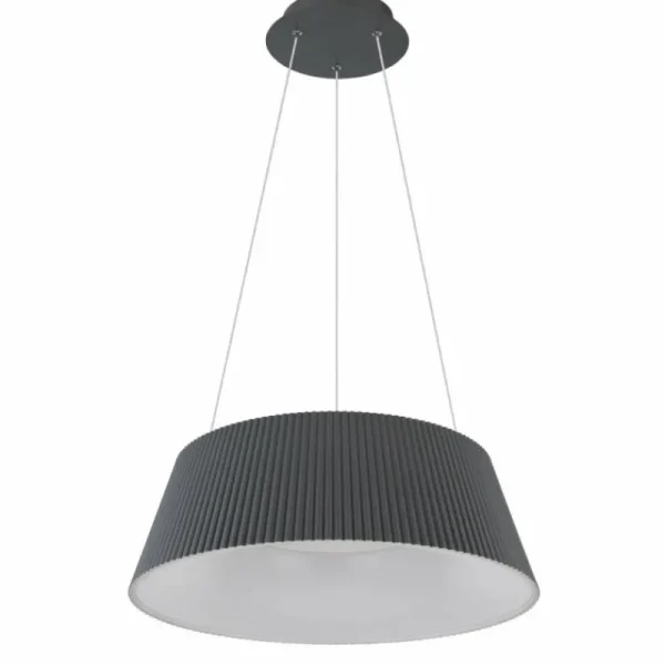 Luminaires Globo Lighting Suspension Globo CROTONE LED Anthracite, 1 lumière, Télécommandes* Lampes En Verre