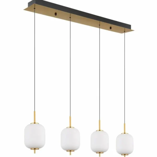 Luminaires Globo Lighting Suspension Globo EWALD LED Laiton, 4 lumières* Lampes En Verre