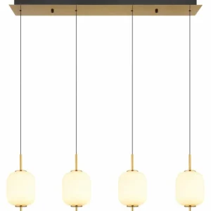 Luminaires Globo Lighting Suspension Globo EWALD LED Laiton, 4 lumières* Lampes En Verre