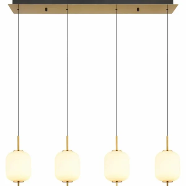 Luminaires Globo Lighting Suspension Globo EWALD LED Laiton, 4 lumières* Lampes En Verre