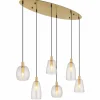 Luminaires Globo Lighting Suspension Globo GARRI Laiton, 6 lumières* Lampes En Verre