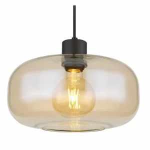 Luminaires Globo Lighting Suspension Globo GIUSEPPE Noir, 1 lumière* Lampes En Verre