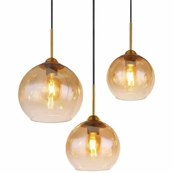 Luminaires Globo Lighting Suspension Globo JAMESSA Laiton, 6 lumières* Lampes En Verre