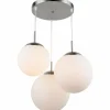 Luminaires Globo Lighting Suspension Globo JOEL Nickel mat, 3 lumières* Lampes En Verre