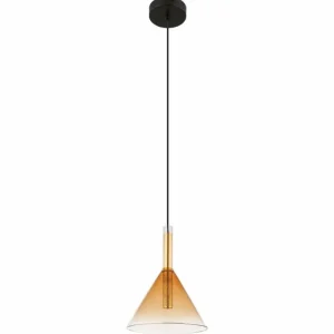 Luminaires Globo Lighting Suspension Globo LOPUSA Laiton, Noir, 1 lumière* Lampes En Verre