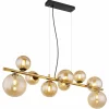 Luminaires Globo Lighting Suspension Globo RIHA LED Laiton, Noir, 9 lumières* Lampes En Verre