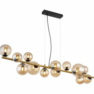 Luminaires Globo Lighting Suspension Globo RIHA LED Noir, 13 lumières* Lampes En Verre