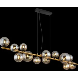 Luminaires Globo Lighting Suspension Globo RIHA LED Noir, 13 lumières* Lampes En Verre