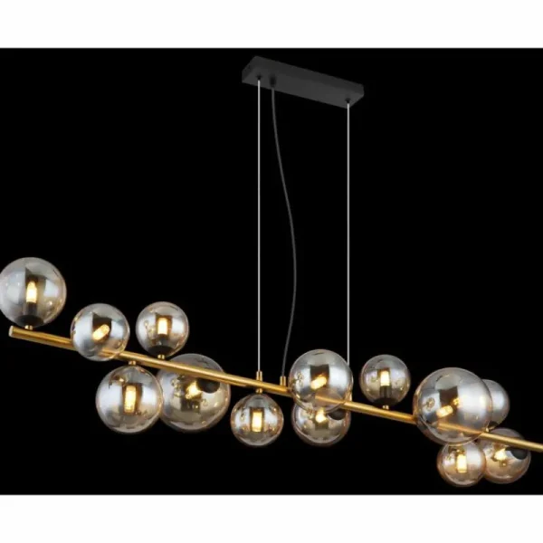 Luminaires Globo Lighting Suspension Globo RIHA LED Noir, 13 lumières* Lampes En Verre