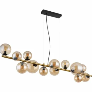 Luminaires Globo Lighting Suspension Globo RIHA LED Noir, 13 lumières* Lampes En Verre