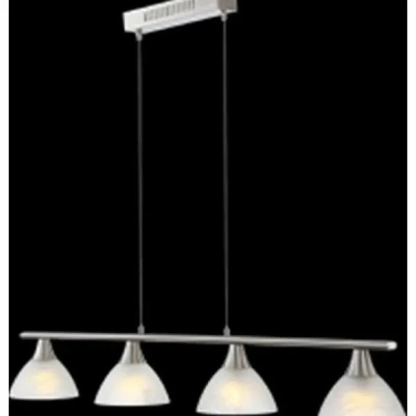 Luminaires Globo Lighting Suspension Globo RUBEN Nickel mat, 4 lumières* Lampes En Verre