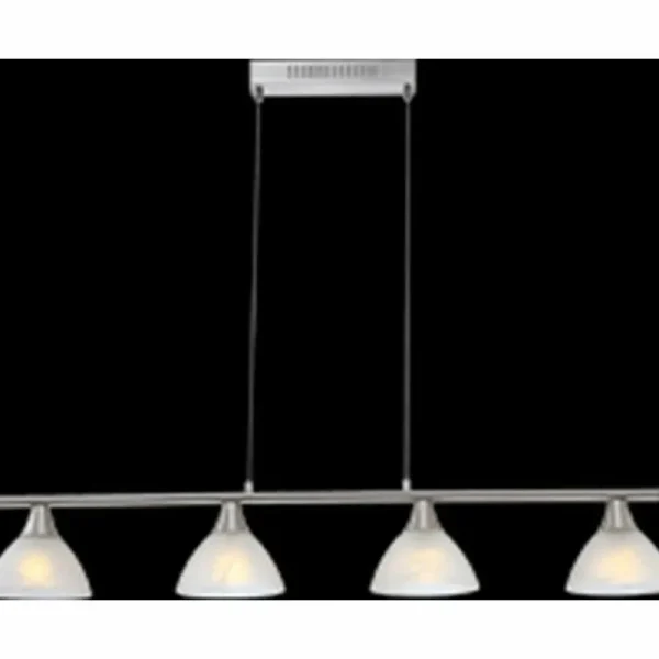 Luminaires Globo Lighting Suspension Globo RUBEN Nickel mat, 4 lumières* Lampes En Verre