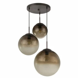 Luminaires Globo Lighting Suspension Globo VARUS Brun, 3 lumières* Lampes En Verre