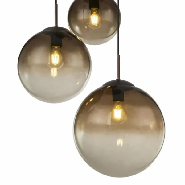 Luminaires Globo Lighting Suspension Globo VARUS Brun, 3 lumières* Lampes En Verre