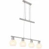 Luminaires Globo Lighting Suspension Globo WILLY Nickel mat, 4 lumières* Lampes En Verre