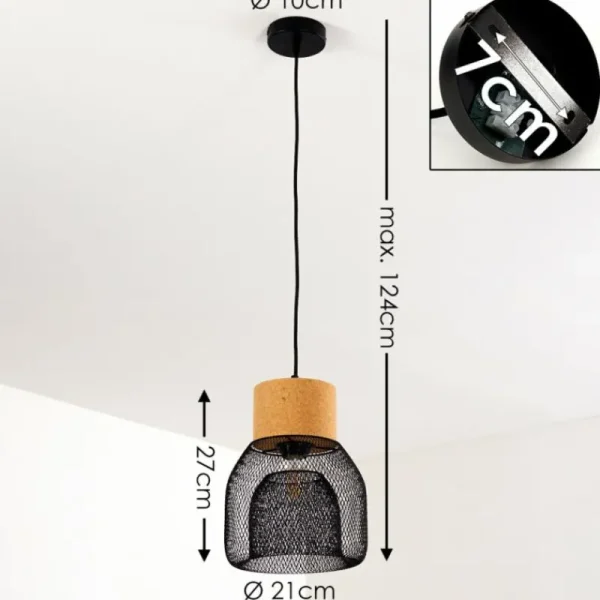 hofstein Suspension Grongroft Brun, Noir, 1 lumière* Lampes Modernes