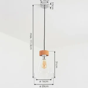 hofstein Suspension Gunnarn Chrome, 1 lumière* Lampes En Verre