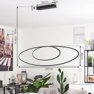 hofstein Suspension Harpeth LED Noir, 1 lumière* Lampes Modernes