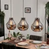 hofstein Suspension Herisau Noir, 3 lumières* Lampes En Verre