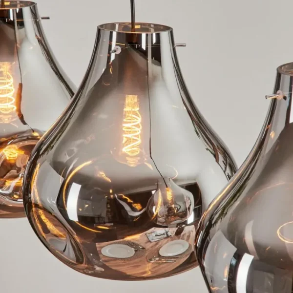 hofstein Suspension Herisau Noir, 3 lumières* Lampes En Verre