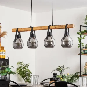 hofstein Suspension Hocker Écru, Noir, 4 lumières* Lampes Modernes