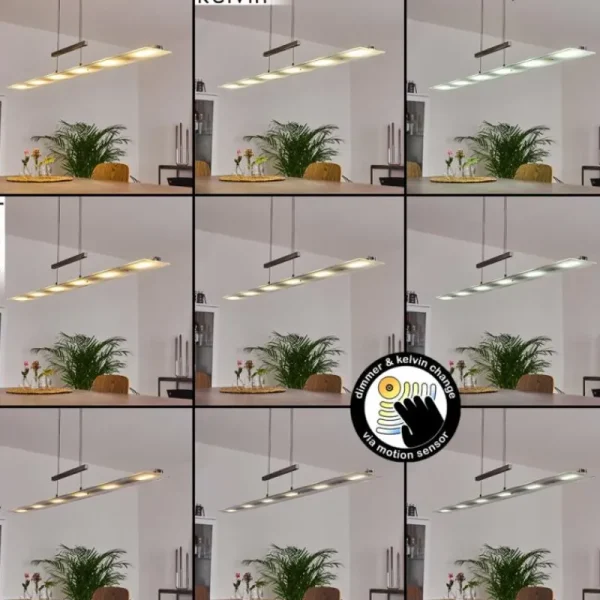 hofstein Suspension Hogana LED Nickel mat, 1 lumière* Lampes En Verre