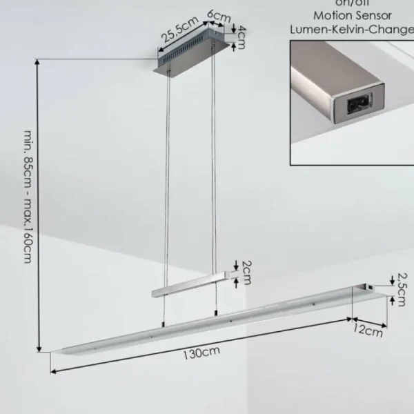 hofstein Suspension Hogana LED Nickel mat, 1 lumière* Lampes En Verre