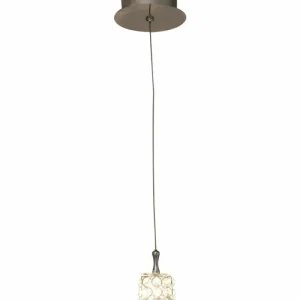 Luminaires Holländer Suspension Holländer ECKIG Argenté, 1 lumière* Lampes En Verre